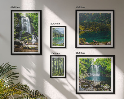 Polyptic înrămat Cascade, peisaje forestiere, natură