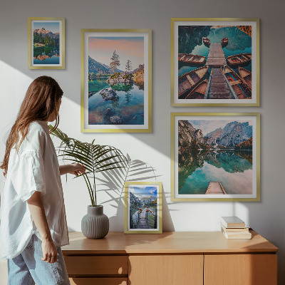 Decorațiune de perete set tablouri Pitorescul lacurilor de munte