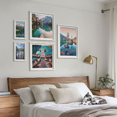 Decorațiune de perete set tablouri Pitorescul lacurilor de munte