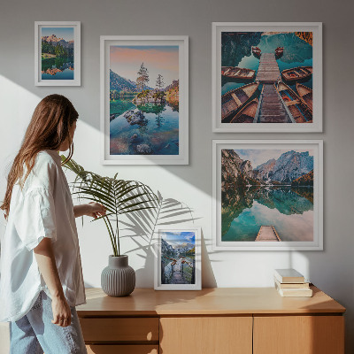 Decorațiune de perete set tablouri Pitorescul lacurilor de munte