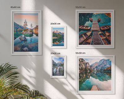 Decorațiune de perete set tablouri Pitorescul lacurilor de munte