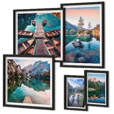 Decorațiune de perete set tablouri Pitorescul lacurilor de munte