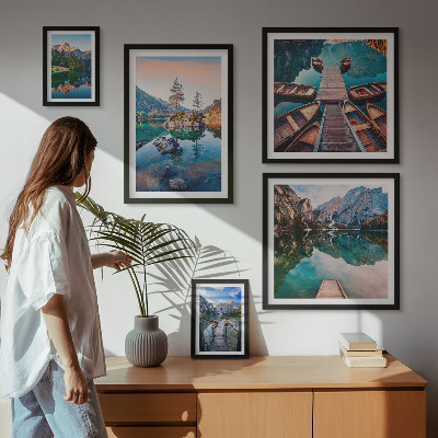 Decorațiune de perete set tablouri Pitorescul lacurilor de munte