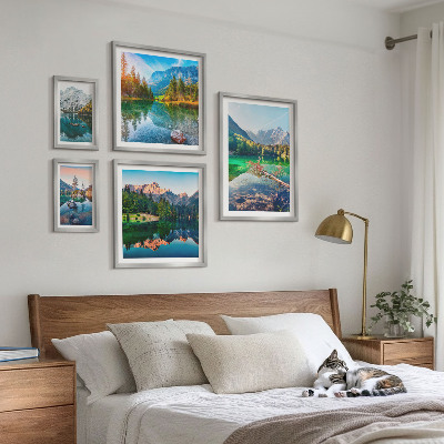 Decorațiune de perete set tablouri Peisaje montane, lacuri, păduri