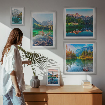 Decorațiune de perete set tablouri Peisaje montane, lacuri, păduri