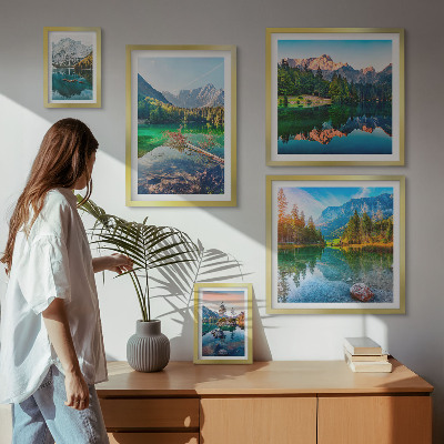 Decorațiune de perete set tablouri Peisaje montane, lacuri, păduri