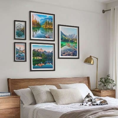 Decorațiune de perete set tablouri Peisaje montane, lacuri, păduri