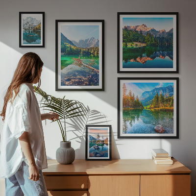 Decorațiune de perete set tablouri Peisaje montane, lacuri, păduri