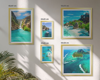 Polyptic înrămat Cascade tropicale și plaje