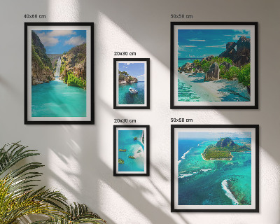 Polyptic înrămat Cascade tropicale și plaje