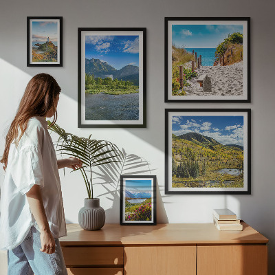Decorațiune de perete set tablouri Peisaje de munți și plaje