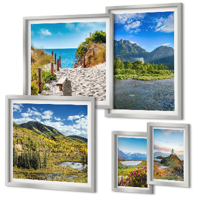 Decorațiune de perete set tablouri Peisaje de munți și plaje