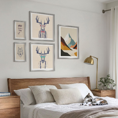 Decorațiune de perete set tablouri Portrete elegante de animale