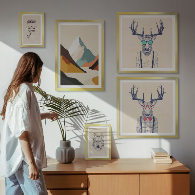 Decorațiune de perete set tablouri Portrete elegante de animale