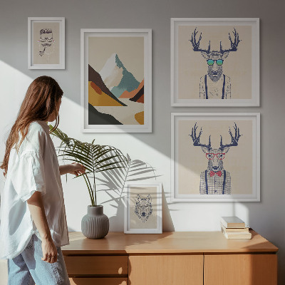 Decorațiune de perete set tablouri Portrete elegante de animale