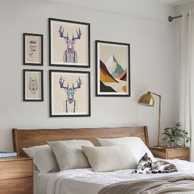 Decorațiune de perete set tablouri Portrete elegante de animale