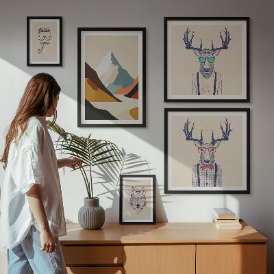 Decorațiune de perete set tablouri Portrete elegante de animale
