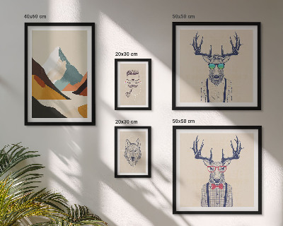 Decorațiune de perete set tablouri Portrete elegante de animale