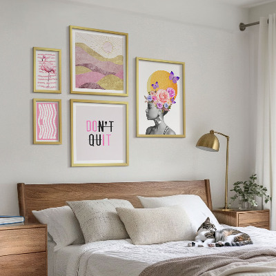 Decorațiune de perete set tablouri Inspirații florale în stil boho