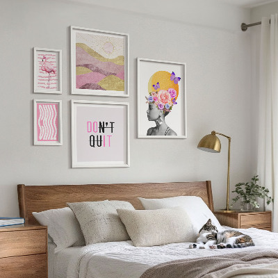Decorațiune de perete set tablouri Inspirații florale în stil boho