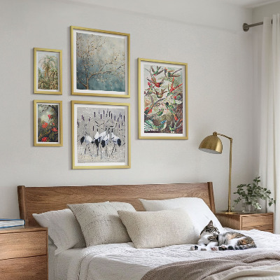 Decorațiune de perete set tablouri Păsări tropicale vintage