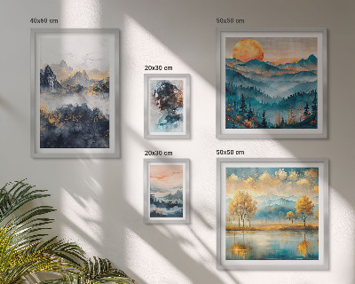 Decorațiune de perete set tablouri Peisaje montane și portrete