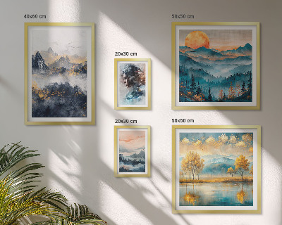 Decorațiune de perete set tablouri Peisaje montane și portrete