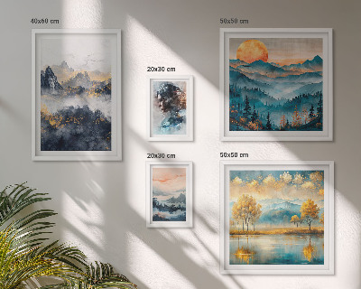 Decorațiune de perete set tablouri Peisaje montane și portrete