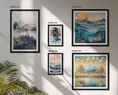 Decorațiune de perete set tablouri Peisaje montane și portrete