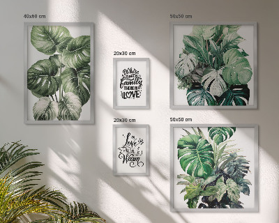 Decorațiune de perete set tablouri Motive vegetale, citate boho