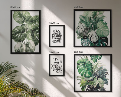 Decorațiune de perete set tablouri Motive vegetale, citate boho