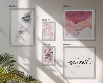 Decorațiune de perete set tablouri Portrete de femei, flori, pastel