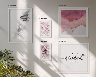 Decorațiune de perete set tablouri Portrete de femei, flori, pastel