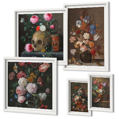 Decorațiune de perete set tablouri Compoziții florale clasice