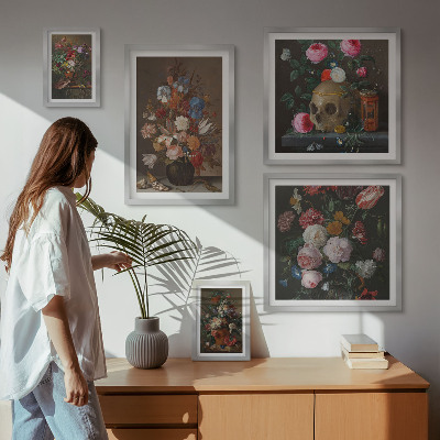 Decorațiune de perete set tablouri Compoziții florale clasice