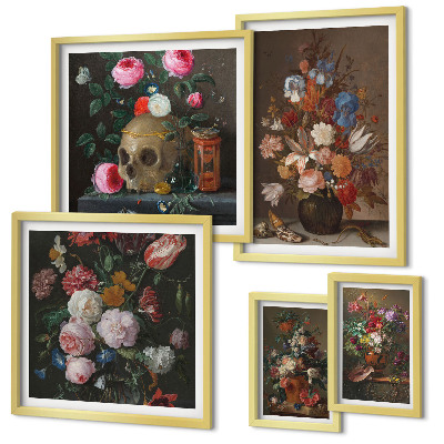 Decorațiune de perete set tablouri Compoziții florale clasice