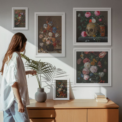 Decorațiune de perete set tablouri Compoziții florale clasice