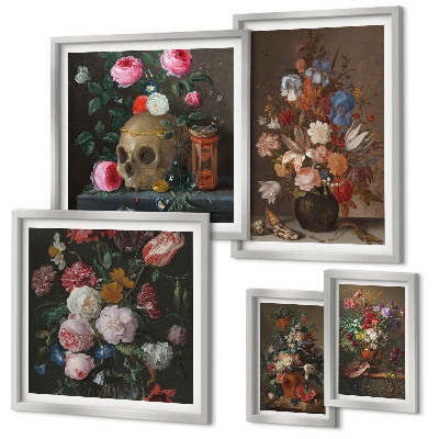 Decorațiune de perete set tablouri Compoziții florale clasice