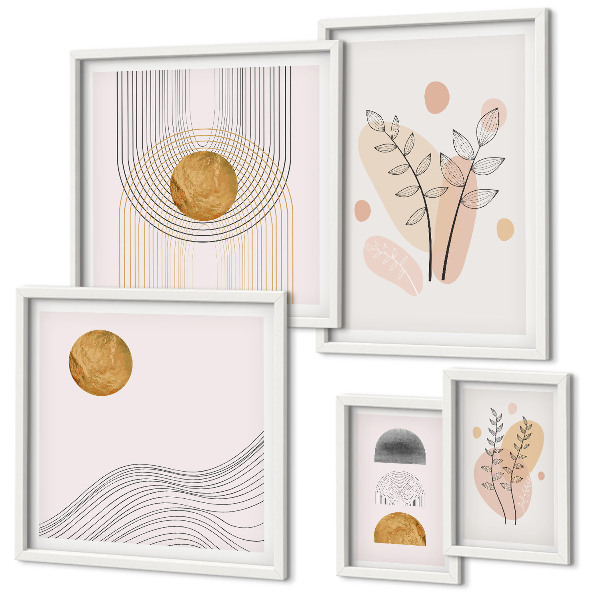Polyptic înrămat Plante minimaliste elegante