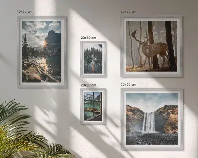 Set tablouri decorative de perete cu peisaje din natură, cascade și faună