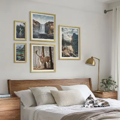 Set tablouri decorative de perete cu peisaje din natură, cascade și faună