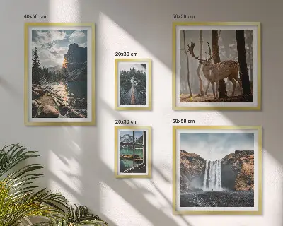 Set tablouri decorative de perete cu peisaje din natură, cascade și faună