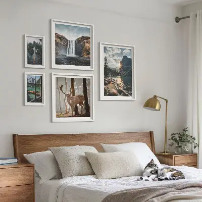 Set tablouri decorative de perete cu peisaje din natură, cascade și faună