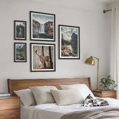 Set tablouri decorative de perete cu peisaje din natură, cascade și faună
