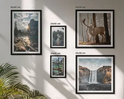 Set tablouri decorative de perete cu peisaje din natură, cascade și faună