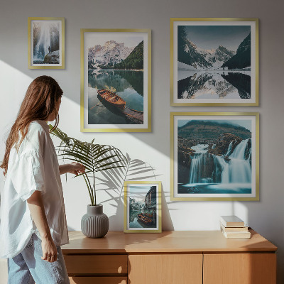 Decorațiune de perete set tablouri Cascadele lacului de munte