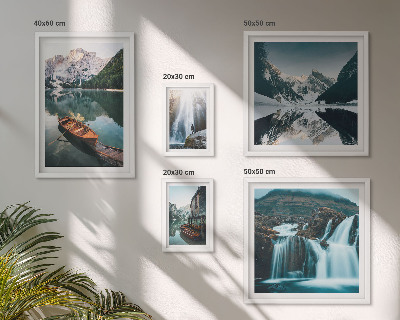 Decorațiune de perete set tablouri Cascadele lacului de munte