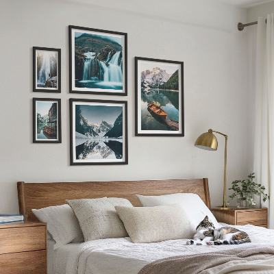 Decorațiune de perete set tablouri Cascadele lacului de munte
