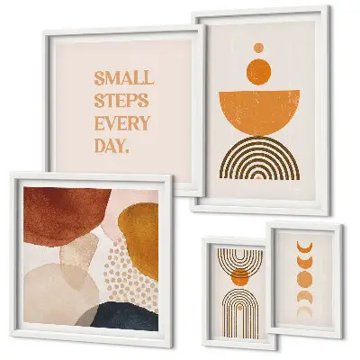 Set de tablouri decorative pentru perete cu grafică elegantă în tonuri pământii