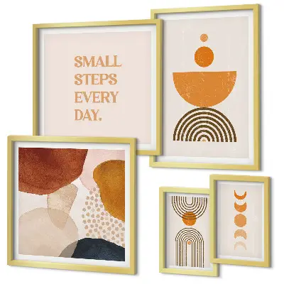 Set de tablouri decorative pentru perete cu grafică elegantă în tonuri pământii